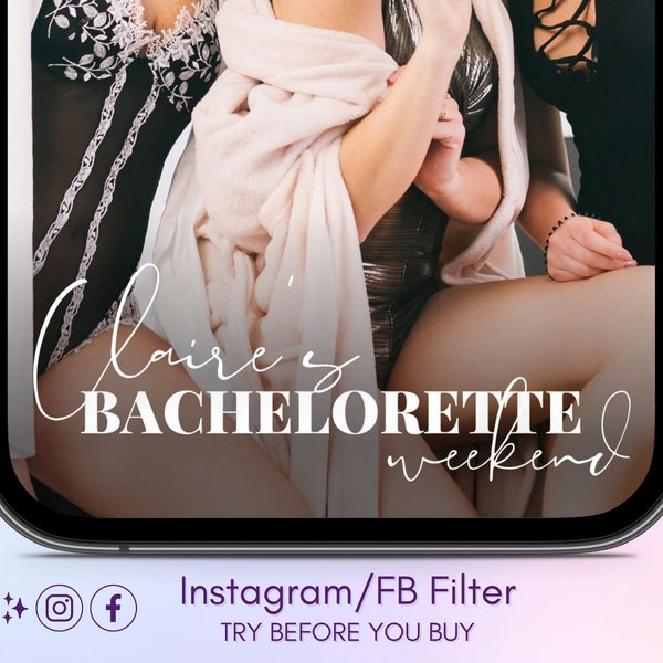 Bachelorette Weekend Instagram Filter, Custom Filters For Instagram, Personalised Instagram Story Filter, Hen Do Props, Bridal Party Favors