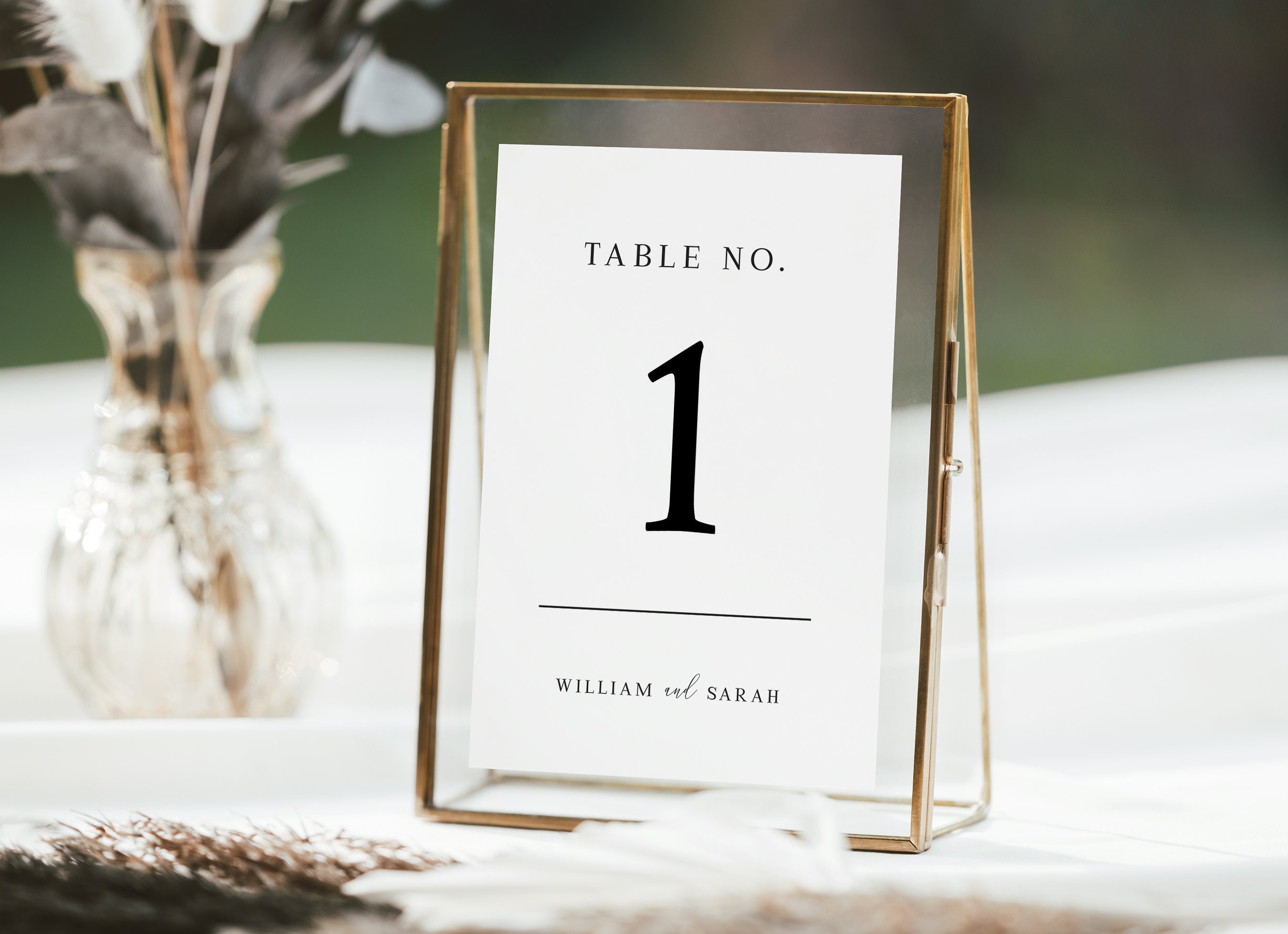 Minimalist Table Number Template, DIY Table Number, Simple Editable