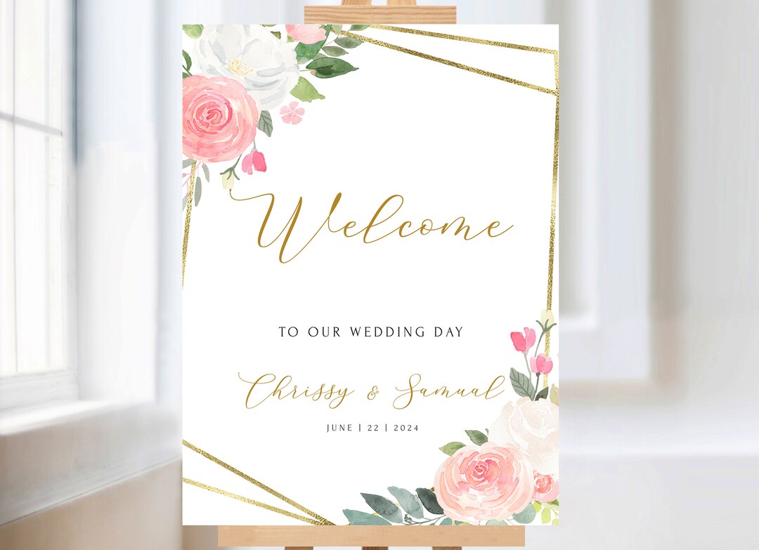 Large Poster Welcome Sign Download, Editable Welcome Sign, Wedding ...