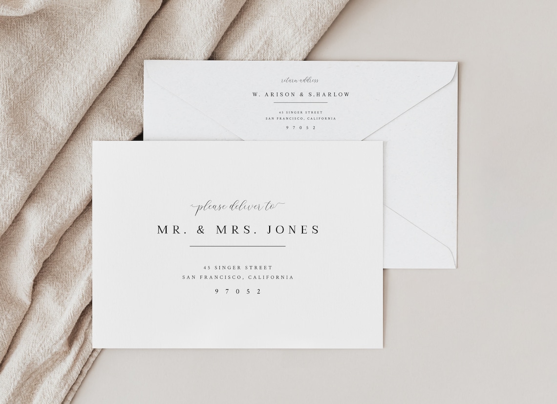 Simple Envelope Template With Minimalist Design Envelope - Etsy