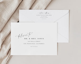 Contemporary Addressed Envelope Template with Handwritten Font, Templett, Fully Editable, Digital Template, Instant Download, Modern NOTA