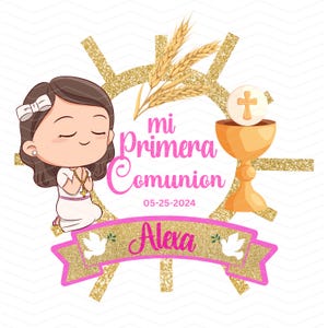 Mi primeira comunion girl png design digital