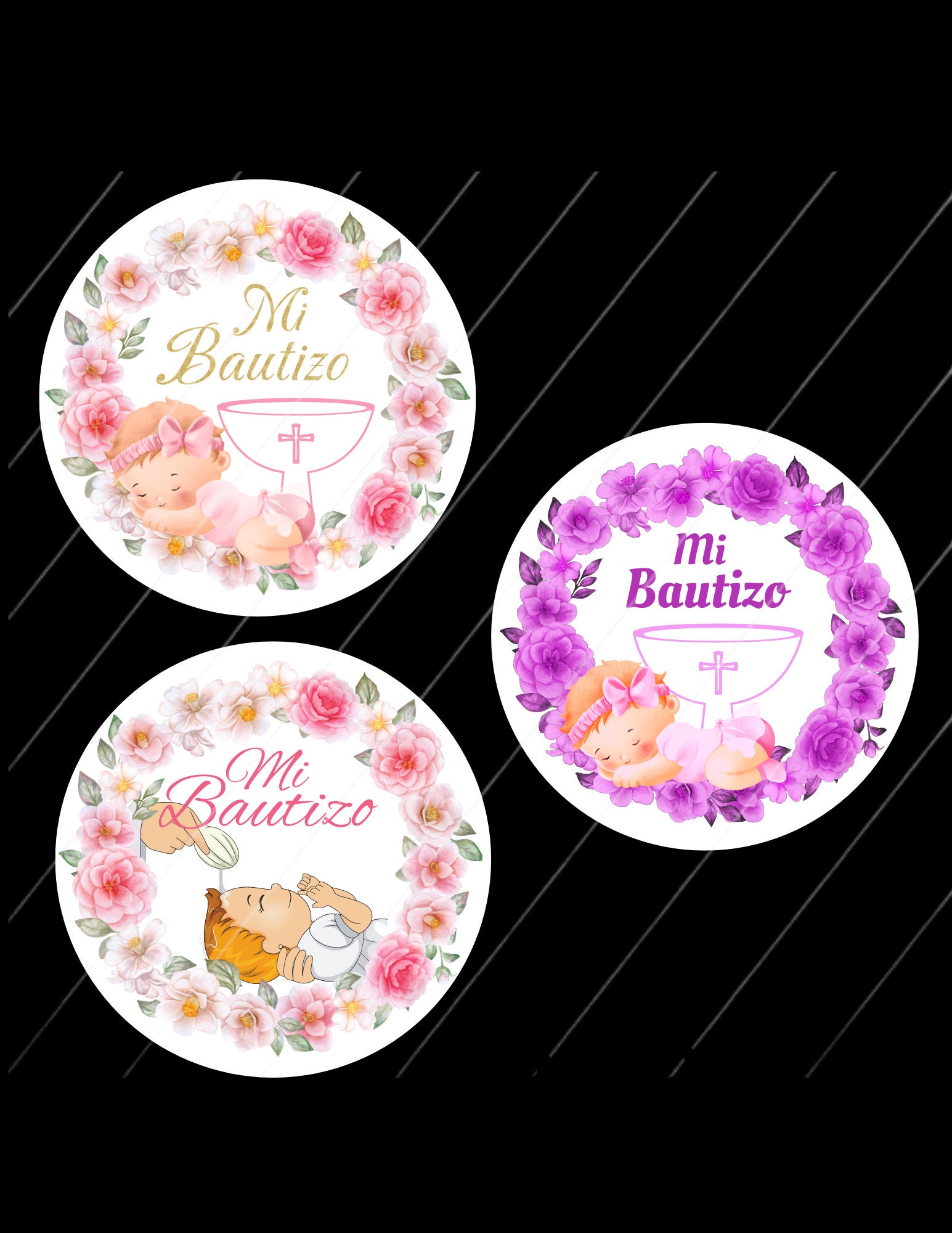 Mi Bautizo Png Digital Download Circles Girl - Etsy