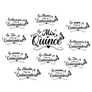 Mis quince and family butterfly svg and png