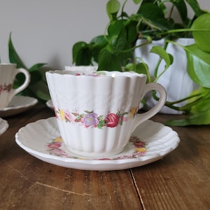 Vintage Copeland Spode Rose Briar Teacup and Saucer Set | Vintage Bone China Teacup and Saucer Set | Copeland Spode Fine China