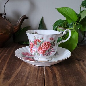 Royal Albert Centennial Rose Teacup and Saucer Set | Vintage Royal Albert Teacup Set | Centennial Rose Teacup and Saucer Set | 1960s Vintage