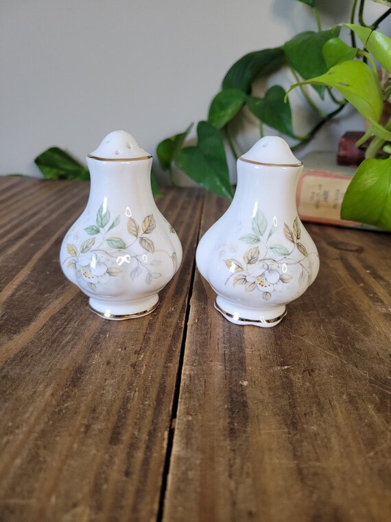 Royal Albert Haworth Salt and Pepper Shaker Set Bone China Salt 