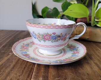 Foley フォリー MingRose カップ＆ソーサー＆プレート 英国 フォリー Foley E Brain & Co 金彩美模様青白 1906年頃