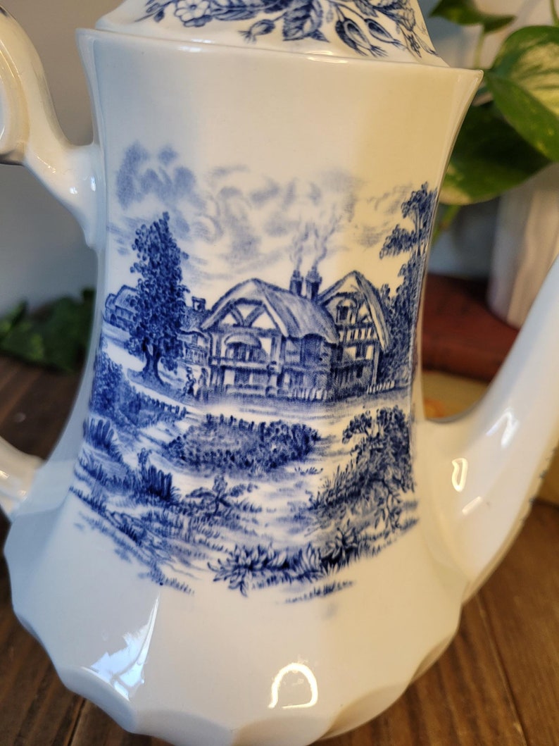 Ridgway Ironstone 'hayride' Teapot / Coffee Pot Rare Etsy