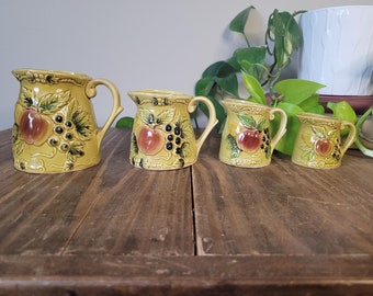 Vintage Japan Keramik Obst-Krug-Messbecher-Set