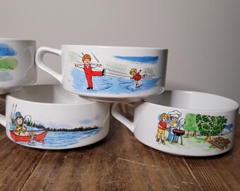 Vintage Campbell's Soup Kid Bowls: Retro Cereal Bowls, Collectible