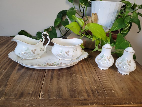 Royal Albert Haworth Salt and Pepper Shaker Set Bone China Salt 