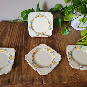 Assiettes à dessert vintage Alfred Meakin Marigold Astoria - Lot de 4