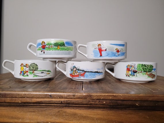 Vintage Campbell's Soup Kid Bowls: Retro Cereal Bowls, Collectible