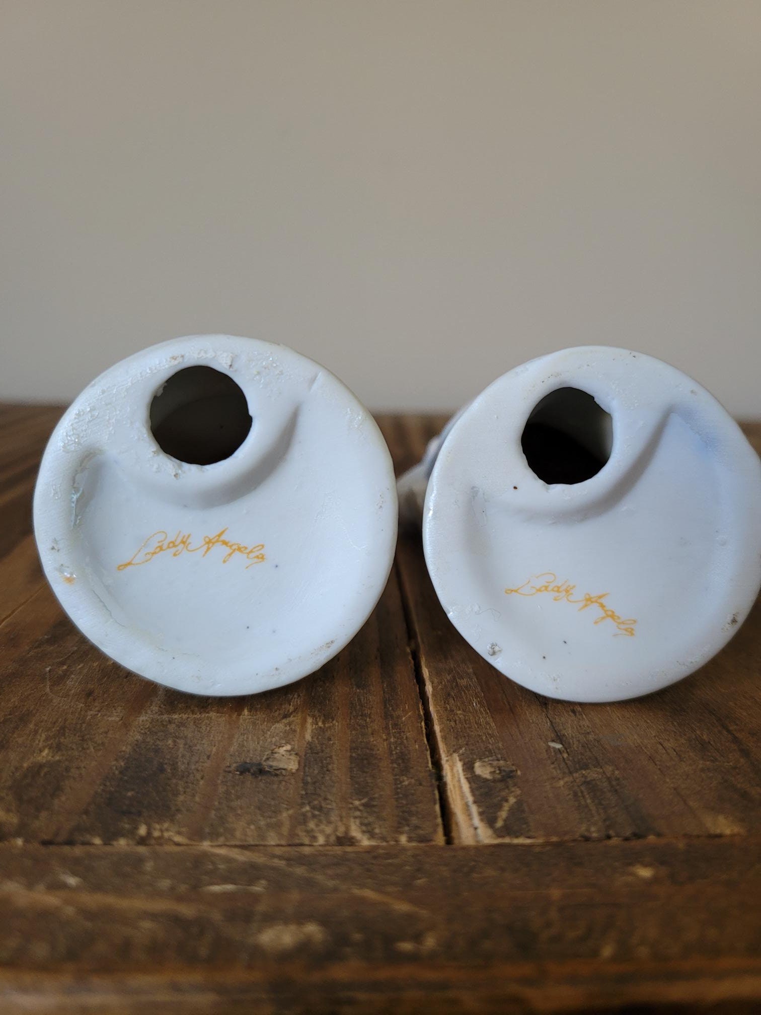 Porcelain Lady Angela White Lusterware Figurines Decorative Porcelain