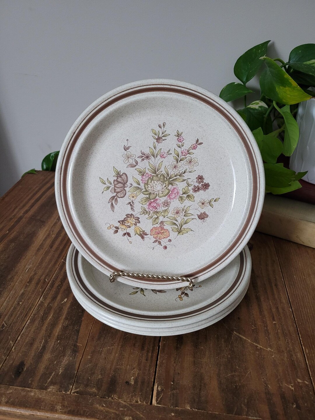 Set of 4 Royal Doulton Lambethware Gaiety Salad Plates Stoneware Made