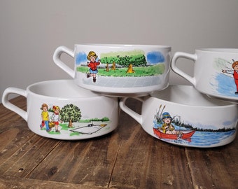 Vintage Campbell's Soup Kid Bowls: Retro Cereal Bowls, Collectible