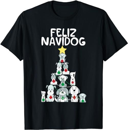 Feliz Navidog Christmas Dog  Funny Cute Xmas Tree T-Shirt, Sweatshirt, Hoodie - 100150