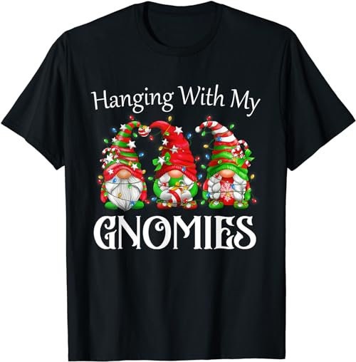 Funny Christmas Gnome Hanging With My Gnomies Family Pajamas  T-Shirt, Sweatshirt, Hoodie - 100068