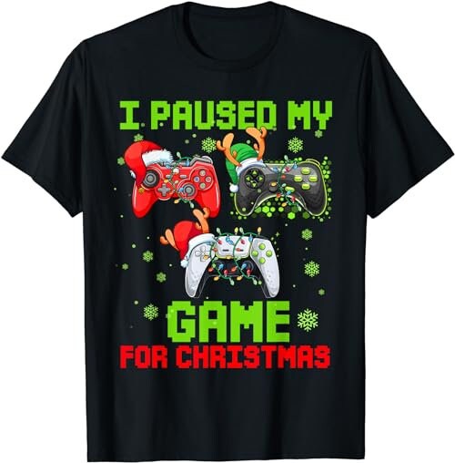 I Paused My Game for Christmas Boys Kids Men Funny Christmas  T-Shirt, Sweatshirt, Hoodie - 100433