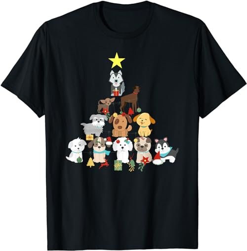 Christmas Dog Tree  Cute Funny Puppy Dogs Xmas Tee  T-Shirt, Sweatshirt, Hoodie - 100138