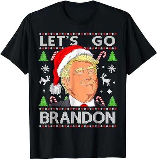 Funny Let's Go Brandon Trump Ugly Christmas  T-Shirt, Sweatshirt, Hoodie - 100201