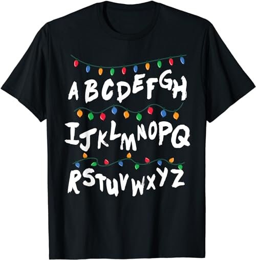 Alphabet Christmas Lights T shirt Stranger Tee Gift T-Shirt, Sweatshirt, Hoodie - 100165