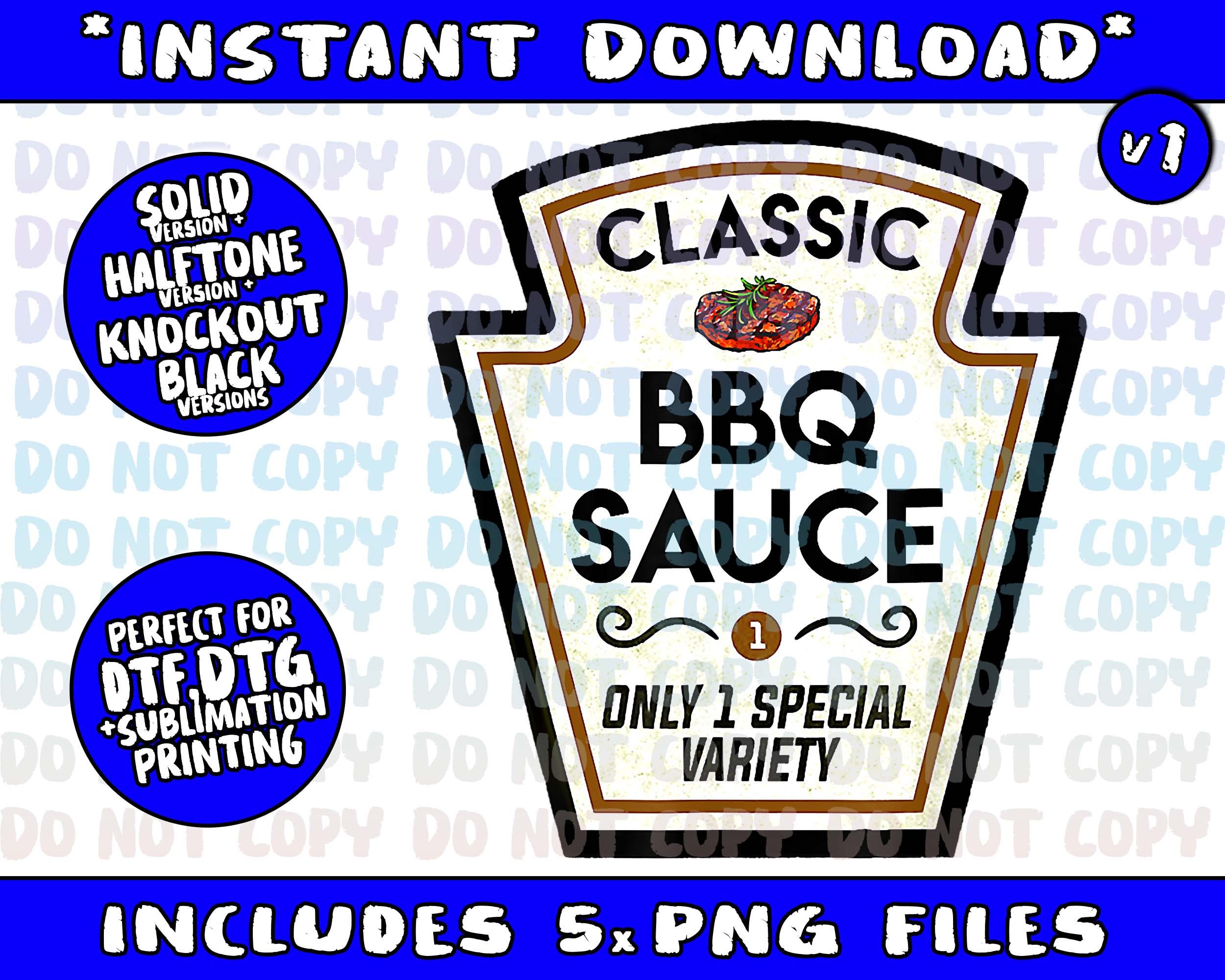 Barbecue BBQ Sauce Bottle Label Halloween Matching Costume Png Etsy