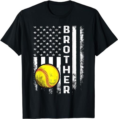 Softball Brother American Flag Vintage Christmas Xmas  T-Shirt, Sweatshirt, Hoodie - 100136