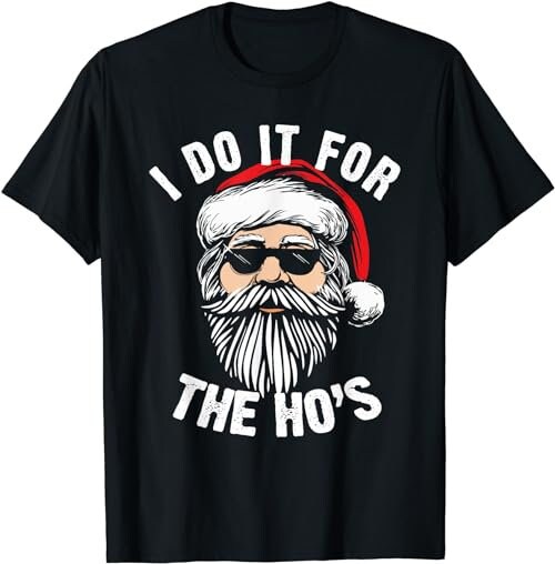 Funny Christmas Santa I Do It For The Hos Holiday Mood Gifts  T-Shirt, Sweatshirt, Hoodie - 100195