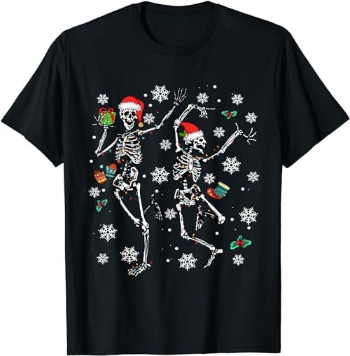 Xmas Tree Christmas Lights Christmas Skeleton Dancing Womens  T-Shirt, Sweatshirt, Hoodie - 100035