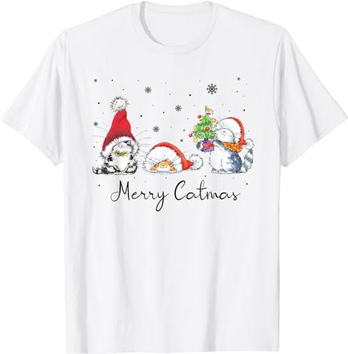 Cats With Santa Hat Merry Catmas Cat Lover Christmas Gift  T-Shirt, Sweatshirt, Hoodie - 100185