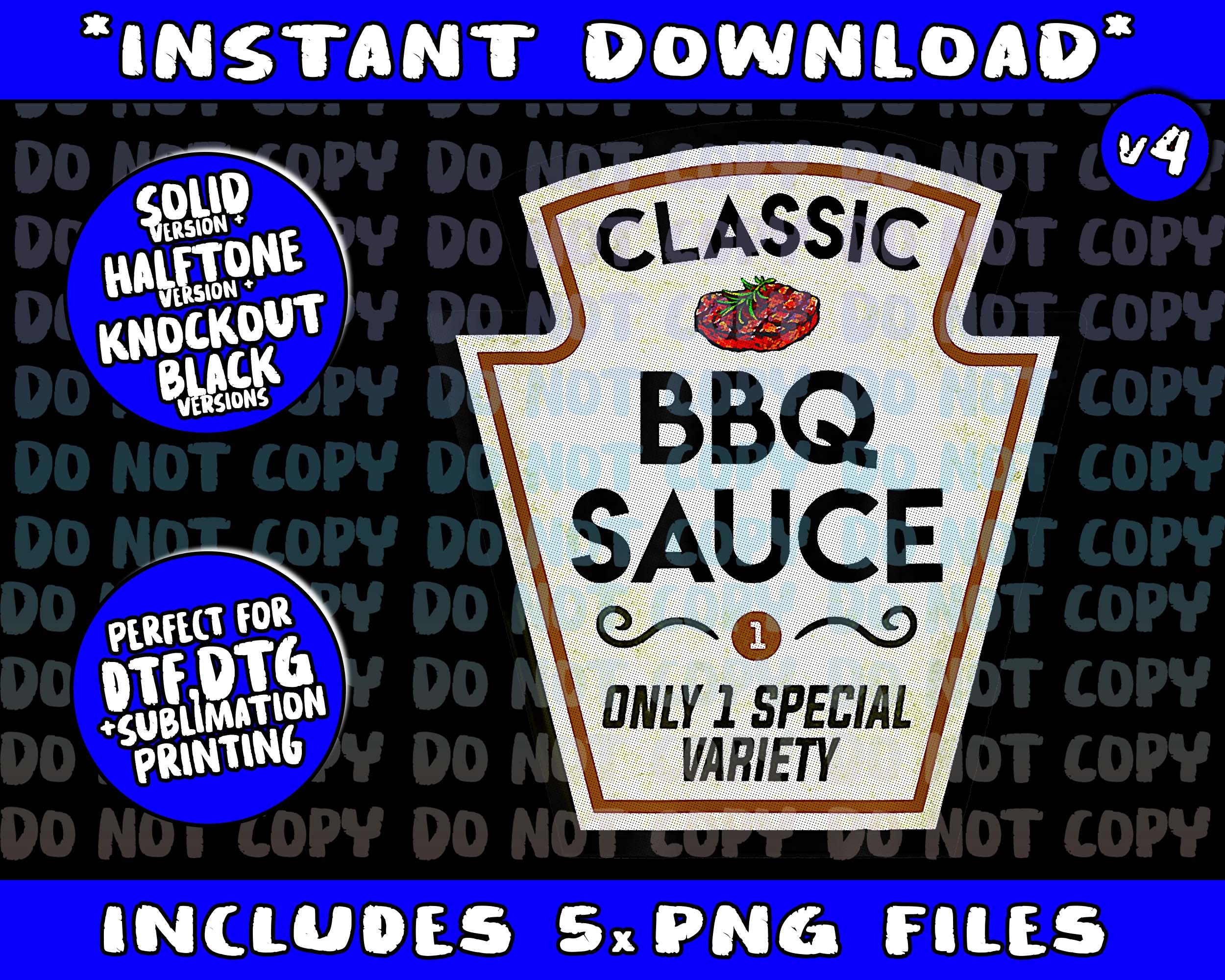 Barbecue BBQ Sauce Bottle Label Halloween Matching Costume Png Etsy