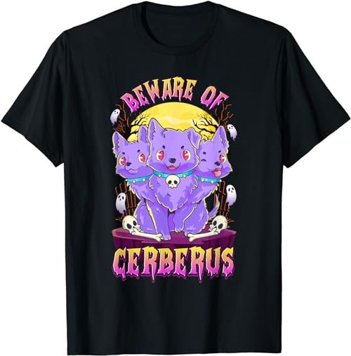 Kawaii Pastel Goth Cute Creepy 3-Headed Dog Funny Cerberus  T-Shirt, Sweatshirt, Hoodie - 34246