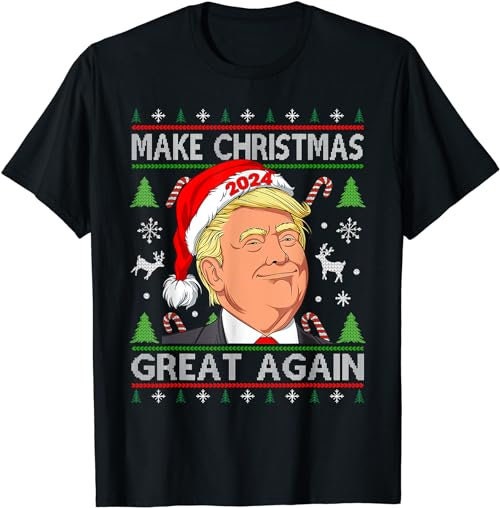 Funny Trump 2024 Make Christmas Great Again Ugly Sweater  T-Shirt, Sweatshirt, Hoodie - 100155