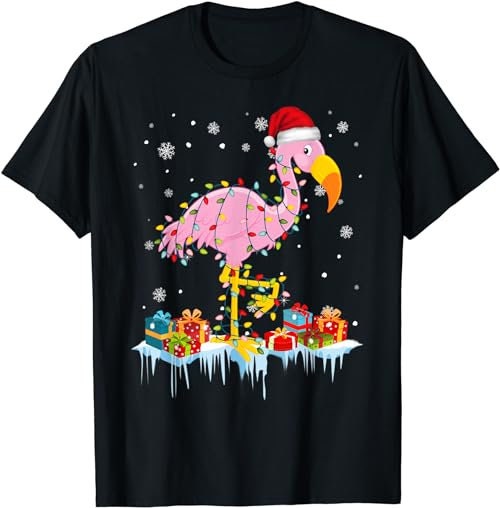 Flamingo Christmas Tree Lights  X-Mas Ornament Decor  T-Shirt, Sweatshirt, Hoodie - 100432
