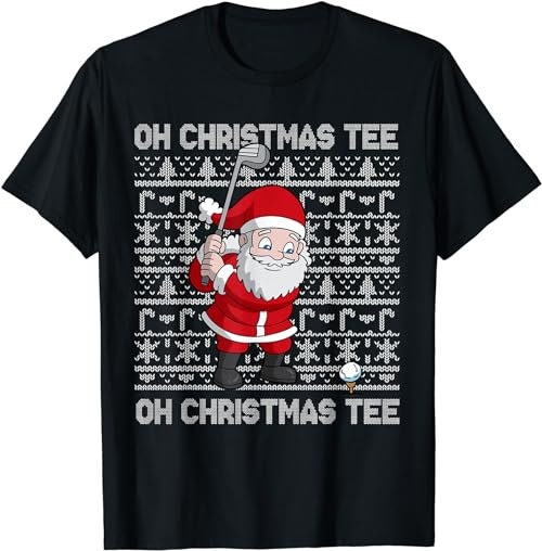 Golf Oh Christmas Tee Santa Claus Golfer Golfing Short Sleeve  T-Shirt, Sweatshirt, Hoodie - 100161
