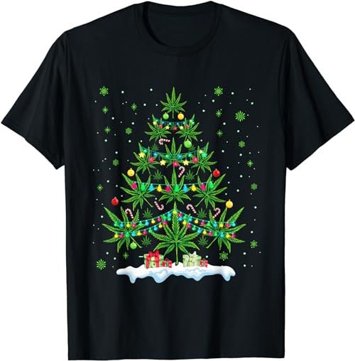 Cannabis Christmas Tree Xmas Funny Smoking Weed Marijuana  T-Shirt, Sweatshirt, Hoodie - 100080