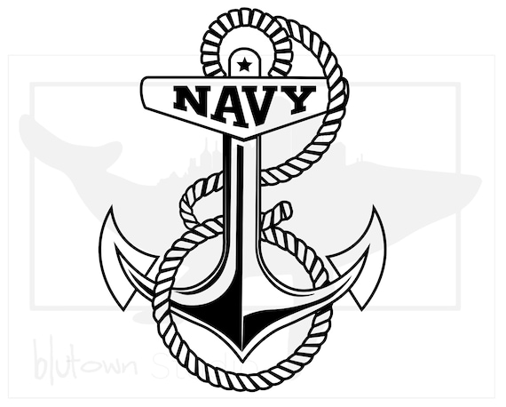 Navy Logo Navy Anchor SVG PNG JPG Digital Download - Etsy