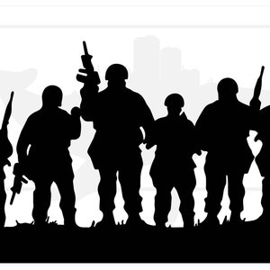 Soldiers Silhouette  Digital File Download | SVG | PNG| JPG | DXF_