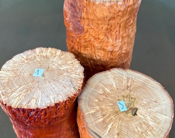Curly Birch Wood branches: Debarked Karelian Masur for Woodworking
