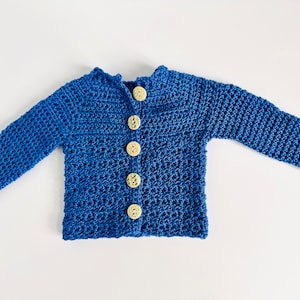 Hand crocheted baby cardigan