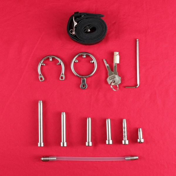 Accessory Series - Urethral Catheters, Harness Belt, Anti-off ring, Padlock Key, Allen Wrench Keys For Matching MastersKeyUK Chastity Cage