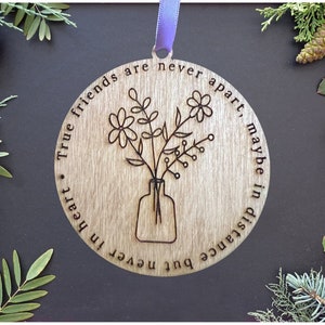 Friendship Christmas Ornament | Long Distance Relationship Friendship Family Gift | 2023 Xmas Present | Gift for best friend, never in heart