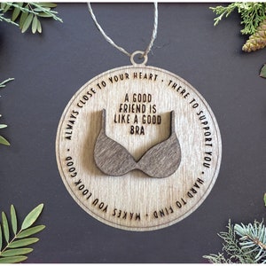 Friendship Bra Christmas Ornament | Funny Friendship Family Gift | 2023 Xmas Present | Gift for best friend, gift for her, sister, coworker