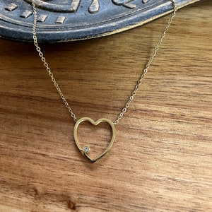Heart necklace, Love necklace, gold necklace, Love necklace