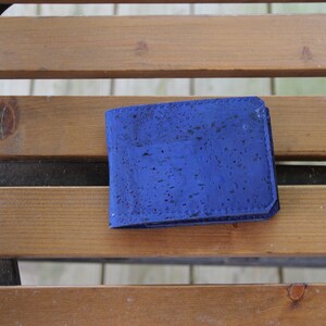 Cartera Bifold Corcho Azul con RFID