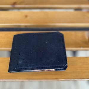 Cartera Bifold Corcho Negro con RFID