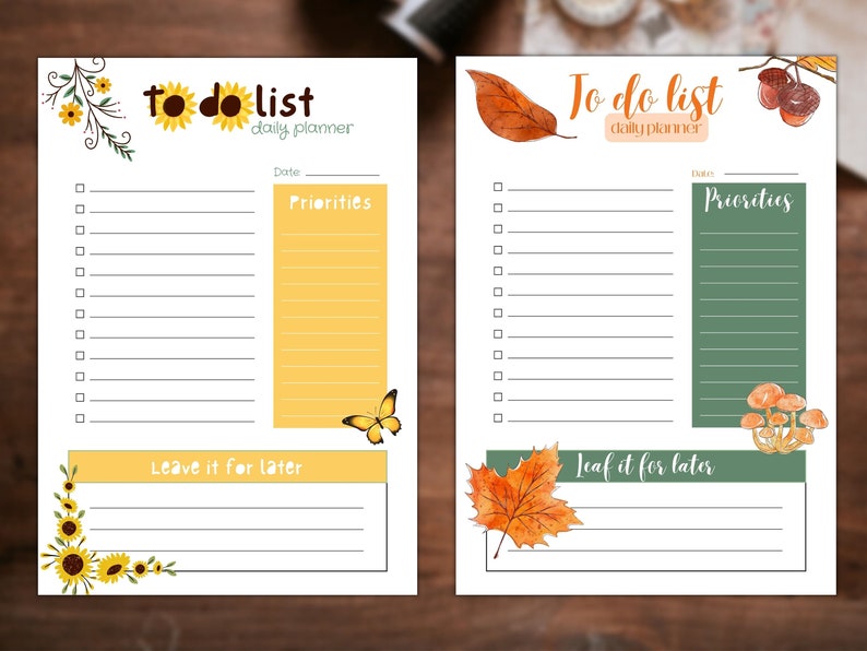 SEASONAL DAILY PLANNER, Printable, Instant Download, Editable - Etsy
