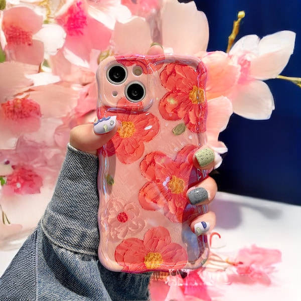 Oil painting of flowers Phone Case iPhone 11 12 13 14 Pro Max iPhone Case Gift for boys girls,toys games travel,gift for summer